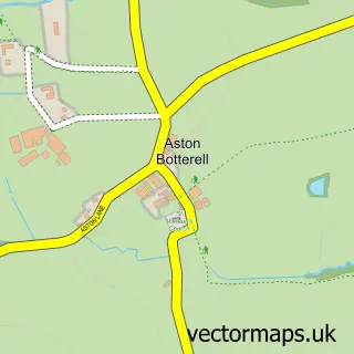 Street map sample of Aston Botterell, Shropshire