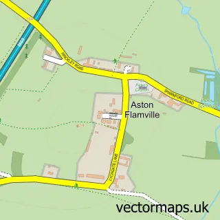 Street map sample of Aston Flamville, Leicestershire