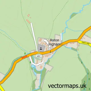 Street map sample of Aston Ingham, Herefordshire