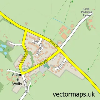 Street map sample of Aston le Walls, Northamptonshire