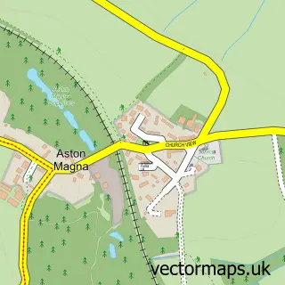 Street map sample of Aston Magna, Gloucestershire