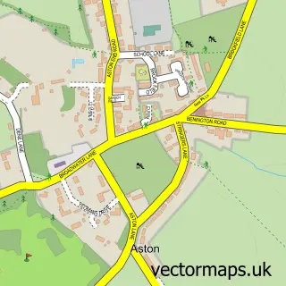Street map sample of Aston, Hertfordshire
