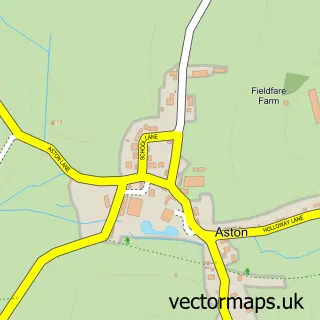 Street map sample of Aston, Staffordshire