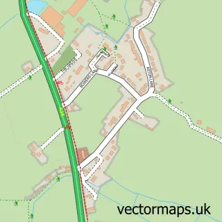 Street map sample of Aston-by-Stone, Staffordshire