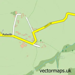 Street map sample of Astwith, Derbyshire