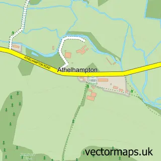 Street map sample of Athelhampton, Dorset