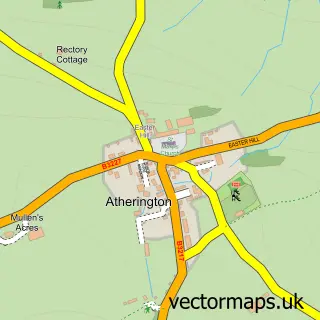 Street map sample of Atherington, Devon