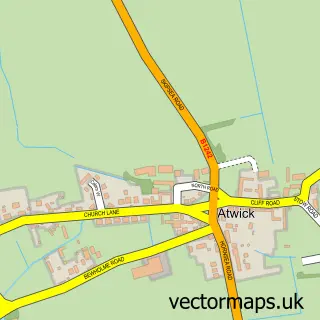 Street map sample of Atwick, East Riding of Yorkshire