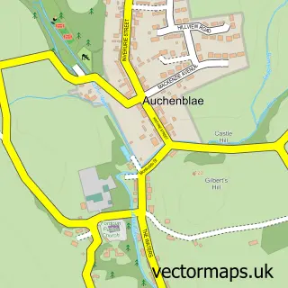 Street map sample of Auchenblae, Kincardineshire