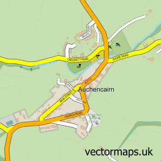 Street map sample of Auchencairn, The Stewartry of Kirkcudbright