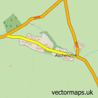 Street map sample of Auchencrow, Berwickshire