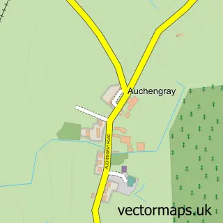 Street map sample of Auchengray, Lanarkshire