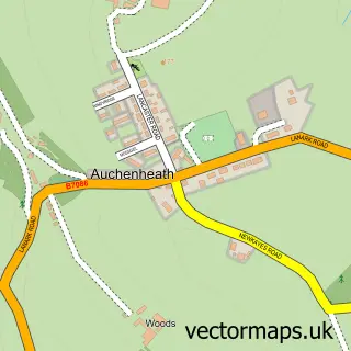 Street map sample of Auchenheath, Lanarkshire