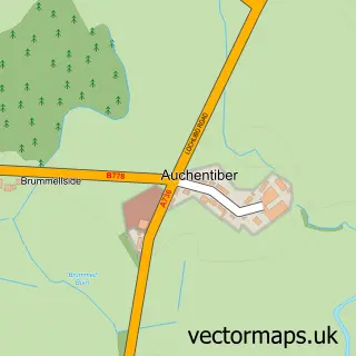 Street map sample of Auchentiber, Ayrshire and Arran