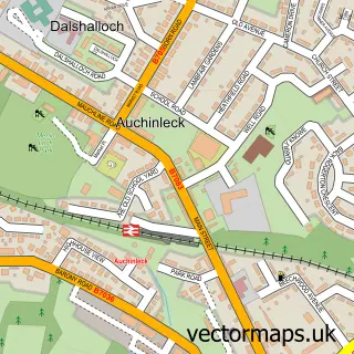 Street map sample of Auchinleck, Ayrshire and Arran