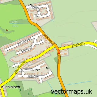 Street map sample of Auchinloch, Lanarkshire
