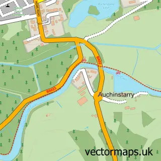 Street map sample of Auchinstarry, Dunbartonshire