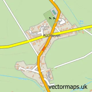 Street map sample of Auchleven, Aberdeenshire