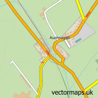 Street map sample of Auchnagatt, Aberdeenshire