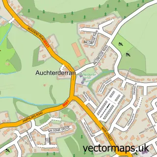 Street map sample of Auchterderran, Fife