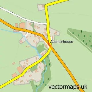 Street map sample of Auchterhouse, Angus