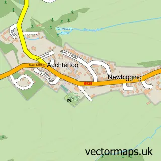 Street map sample of Auchtertool, Fife