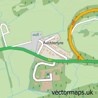 Street map sample of Auchtertyre, Ross and Cromarty