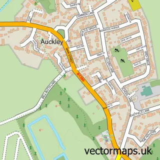 Street map sample of Auckley, South Yorkshire