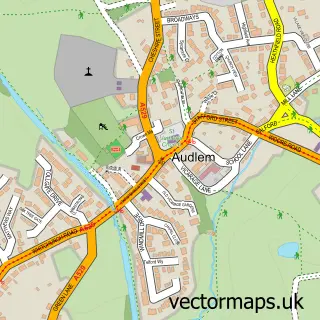 Street map sample of Audlem, Cheshire