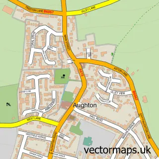Street map sample of Aughton, South Yorkshire