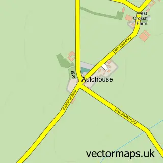Street map sample of Auldhouse, Lanarkshire