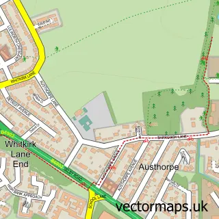 Street map sample of Austhorpe, West Yorkshire