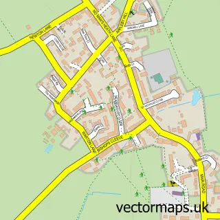 Street map sample of Austrey, Warwickshire