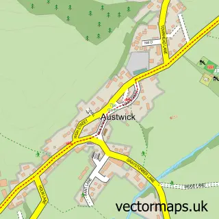 Street map sample of Austwick, North Yorkshire