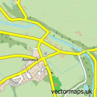Street map sample of Avonwick, Devon