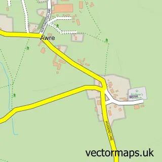Street map sample of Awre, Gloucestershire