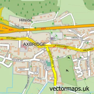 Street map sample of Axbridge, Somerset