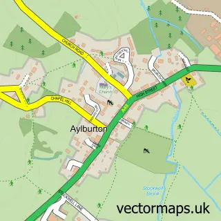 Street map sample of Aylburton, Gloucestershire