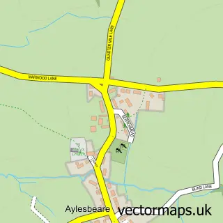 Street map sample of Aylesbeare, Devon