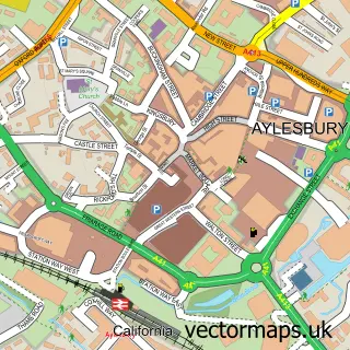 Street map sample of Aylesbury, Buckinghamshire