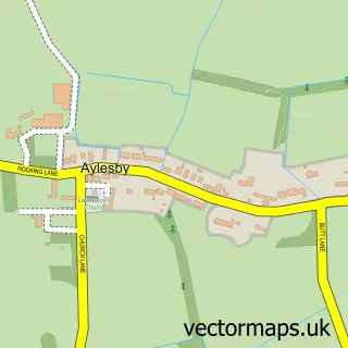 Street map sample of Aylesby, Lincolnshire