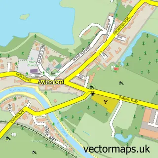 Street map sample of Aylesford, Kent