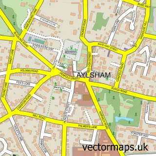 Street map sample of Aylsham, Norfolk