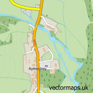 Street map sample of Aymestrey, Herefordshire