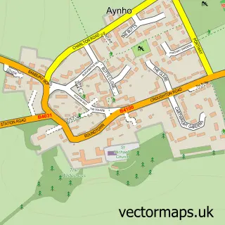 Street map sample of Aynho, Northamptonshire