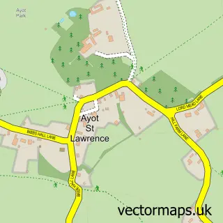 Street map sample of Ayot St. Lawrence, Hertfordshire
