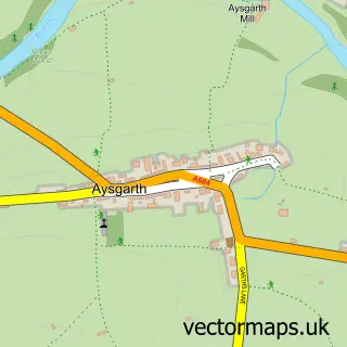 Street map sample of Aysgarth, North Yorkshire