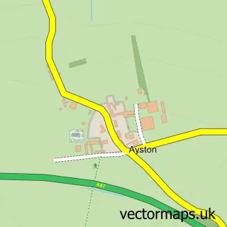 Street map sample of Ayston, Rutland