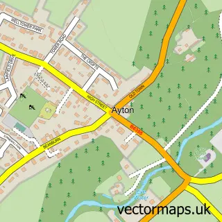Street map sample of Ayton, Berwickshire