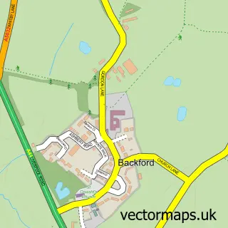 Street map sample of Backford, Cheshire